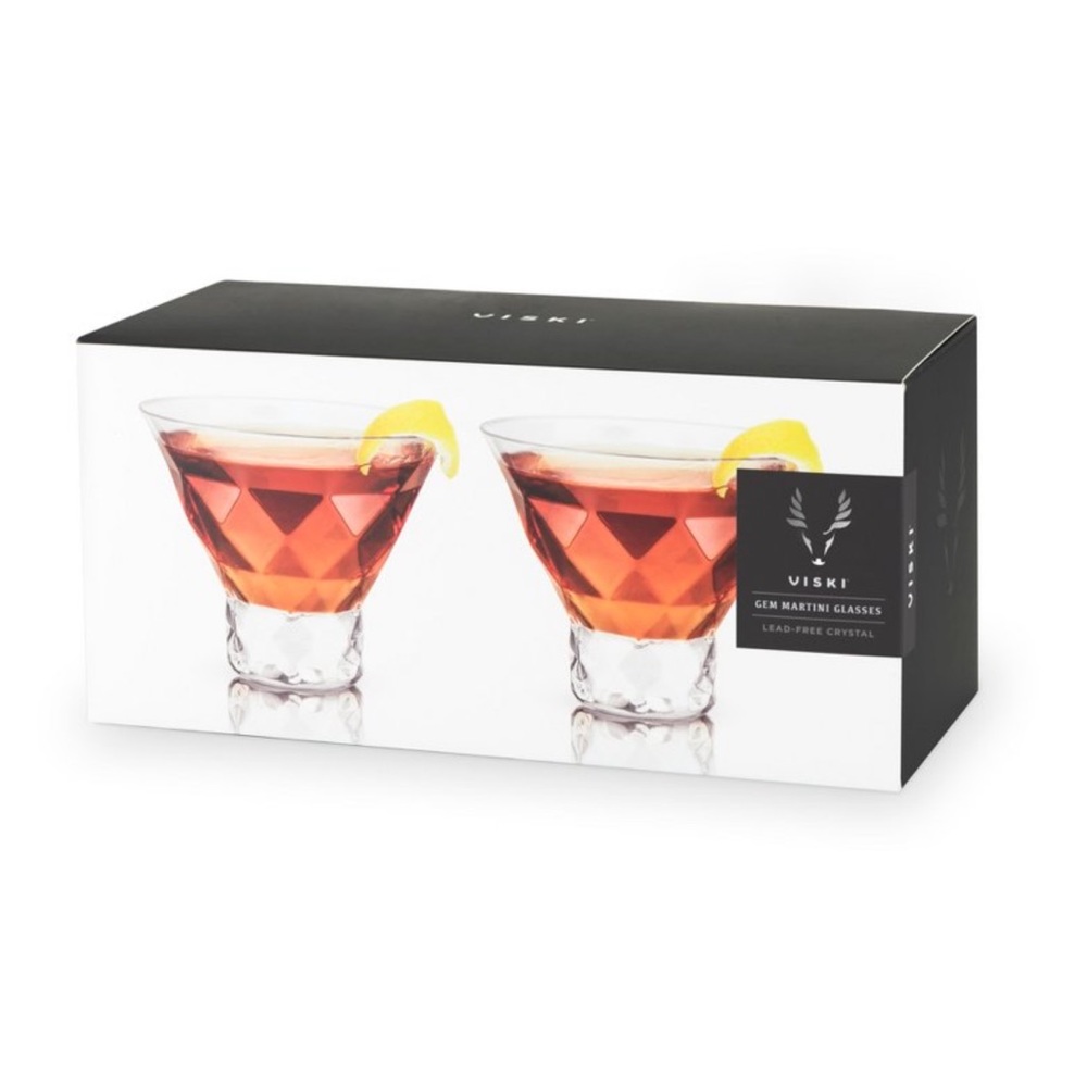 Gem Martini Glasses - Clear